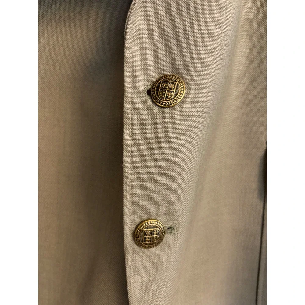 Arnold Palmer Executive Collection Blazer Taupe Brown Gold Crest‎ Buttons 46R